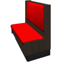 Aristocrat Single Wood Frame Booth - Shown in Boardwalk and Red Vinyl