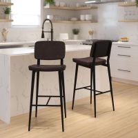 Kenzie Mid Back Barstools - Brown