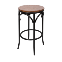 Henry Metal Frame Backless - Autumn Ash Wood Seat