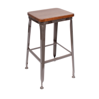Lincoln Metal Frame Barstool - Autumn Ash Wood Seat