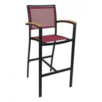 BAL-5624 Outdoor Barstool - Black/Wine