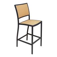 BAL-5625 Outdoor Side Barstool - Black Frame/Natural Weave