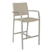 BAL-5725A Outdoor Restaurant Barstool - Gray Seat/Back - Gray Frame