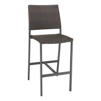 BAL-5725S Outdoor Restaurant Barstool - Anthracite Black Seat/Back - Indo Frame