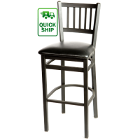 SL2090-1 Metal Frame Barstool - Black Vinyl Seat