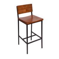 Memphis Metal Frame Barstool - Autumn Ash Wood Seat 
