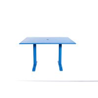 Beachcomber Bali Outdoor Table - Shown in 32 x 48, Berry, with Bali End Bases, Umbrella Hole Option