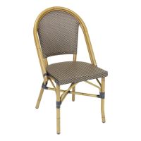 Bistro-S Outdoor Chair - Bamboo Frame with Black Coffee Seat & Back