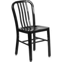 Large metal indoor outdoor chair - black