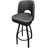 SL9136 Cutout Back Barstool - Black Frame/Black Seat & Back