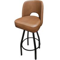 SL9136 Cutout Back Barstool - Black Frame/Buckskin Seat & Back