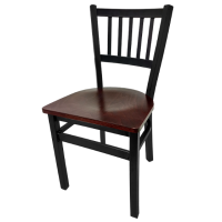 SL2090 Metal Frame Chair - Mahogany Wood Seat