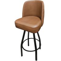 SL8136 Tufted Bucket Barstool - Black Frame & Buckskin Seat
