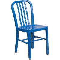 Large metal indoor outdoor chair - blue