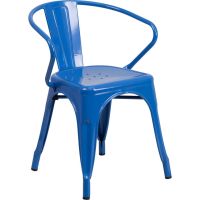 Blue metal arm chair