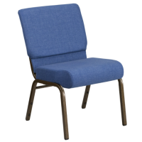 Hercules 21" Banquet Chair - Blue Fabric/Goldvein Frame