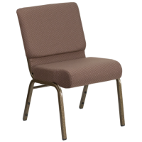 Hercules 21" Banquet Chair - Brown Dot Fabric/Goldvein Frame