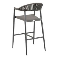 BRP-01 Outdoor Restaurant Bar Stool - Anthracite/Dark Gray - Rear View