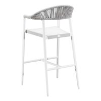 BRP-01 Outdoor Restaurant Bar Stool - White/Light Gray - Rear View