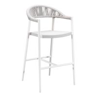 BRP-01 Outdoor Restaurant Bar Stool - White/Light Gray