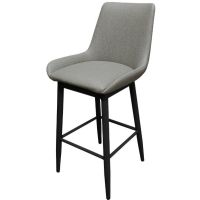 Amata Upholstered Bucket Seat Barstool - Charcoal/Black