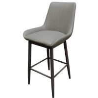 Amata Upholstered Bucket Seat Barstool - Charcoal/Driftwood