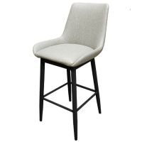 Amata Upholstered Bucket Seat Barstool - Light Moss/Black