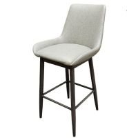 Amata Upholstered Bucket Seat Barstool - Light Moss/Driftwood