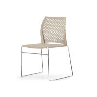 Hoopz Stack Chair - Silver Metal Frame/Balanced Beige Seat