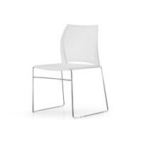 Hoopz Stack Chair - Silver Metal Frame/Extra White seat