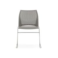Hoopz Stack Chair - Silver Metal Frame/Hearthstone Gray Seat