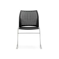 Hoopz Stack Chair - Silver Metal Frame/Black Night seat