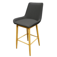 Amata Upholstered Bucket Seat Barstool - Black/Natural Clear Coat