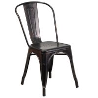 Bistro Side Chair - Black w/Antique Gold