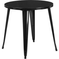 30" Round Metal Table - Black