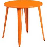 30" Round Metal Table - Orange