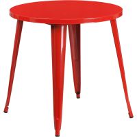 30" Round Metal Table - Red