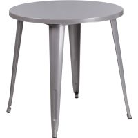 30" Round Metal Table - Silver