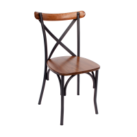 Henry Metal Frame Chair - Autumn Ash Wood Seat