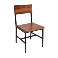 Memphis Metal Frame Chair - Autumn Ash Wood Seat