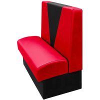 Clarke Retro Single Vinyl Booth - Red with Black "V" accent