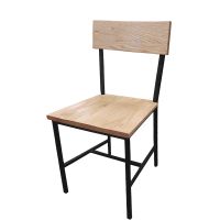 Timber Industrial Metal Frame Chair - Natural Clear Coat