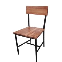 Timber Industrial Metal Frame Chair - Timber Chestnut