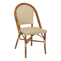 Bistro-S Outdoor Chair - Dark Bamboo Frame with Light Basket Seat & Back
