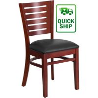Darby Wood Frame Chair - Mahogany w/ Black Vinyl Seat