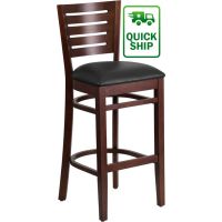 Darby Wood Frame Barstool - Walnut w/ Black Vinyl Seat