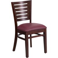 Darby Wood Frame Chair - Walnut w/ Burgundy Vinyl Seat