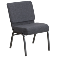 Hercules 21" Banquet Chair - Dark Grey Fabric/Silvervein Frame