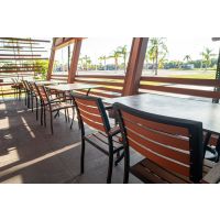 Elements Outdoor Laminate Table Tops - shown with chairs