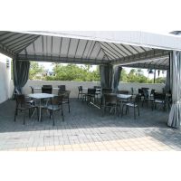 Elements Outdoor Laminate Table Tops under awning
